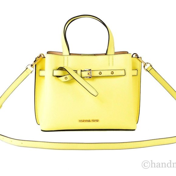 Michael Kors Handbags - 🎉🎊Host Pick!🎊 Michael Kors Emilia Small Pebbled Leather Satchel Bag Buttercup